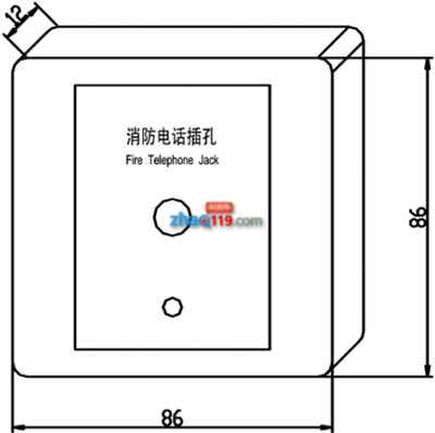 HY2714D多線消防電話插孔結(jié)構(gòu)尺寸圖