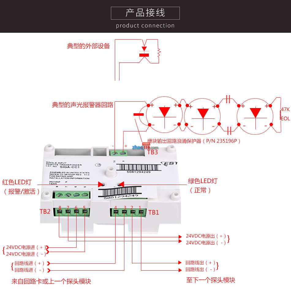 SIGA-CC1控制模塊產(chǎn)品接線圖