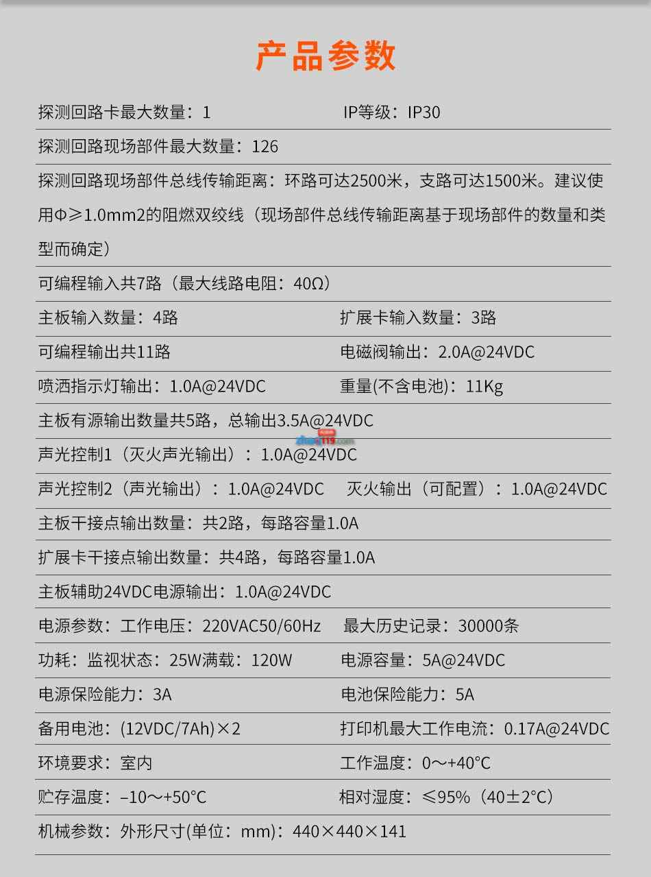 XC7201氣體滅火控制器參數(shù)