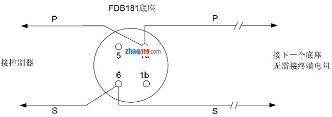 FDO181感煙火災(zāi)探測(cè)器的接線圖