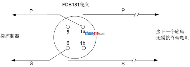 FDO181感煙火災(zāi)探測(cè)器的接線圖